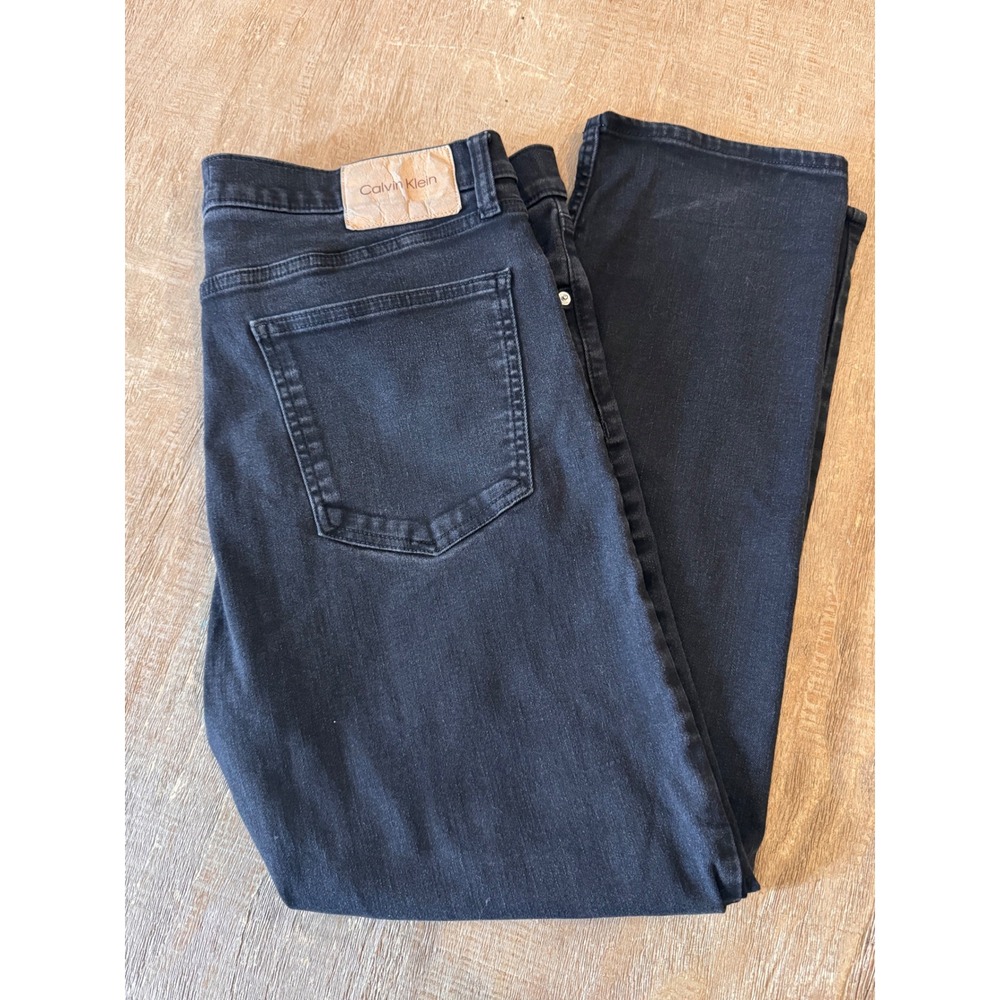 Calvin Klein Jeans Slim‎ Straight Black Denim Stretch Pants W38 L29 minimalist